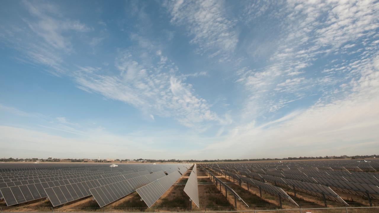 field of solar panels at UC Davis