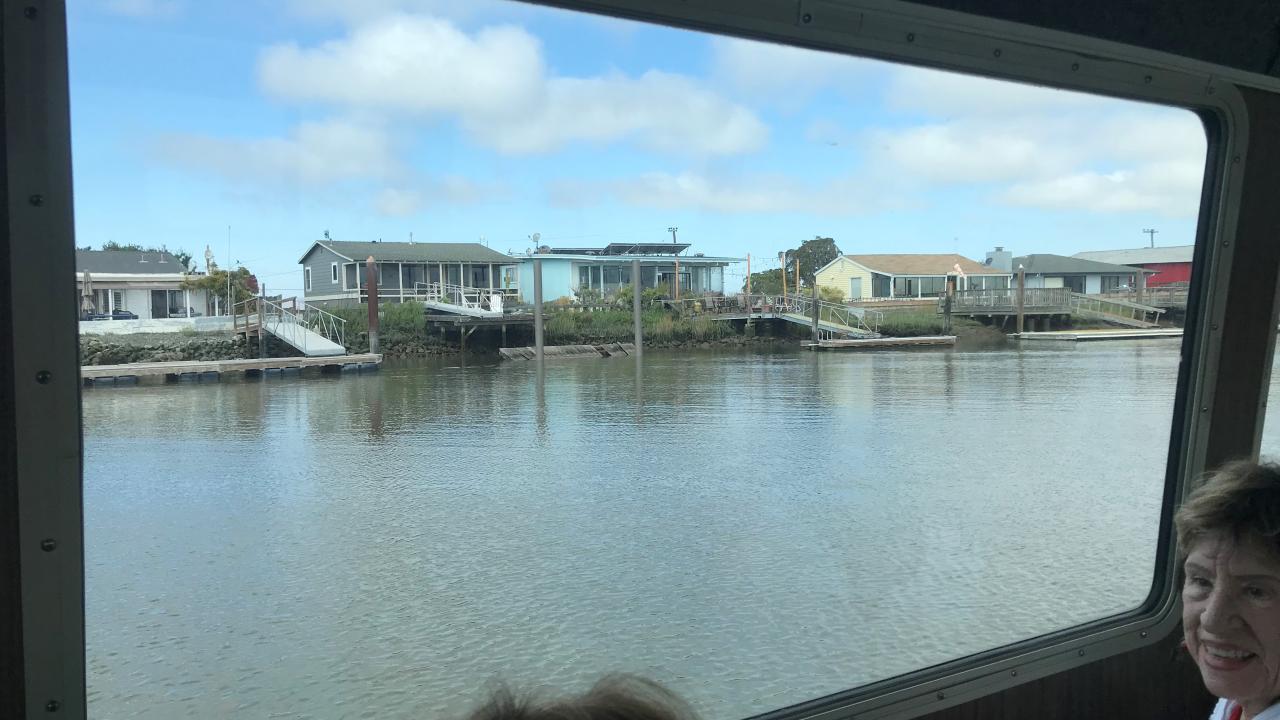 OLLI member Karen S. loved the waterfront view of summer bungalows on Edgerly Island.