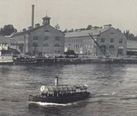 Historic shot of riverboat
