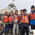 UC Davis Pre-College students at Bodega Bay in life vests
